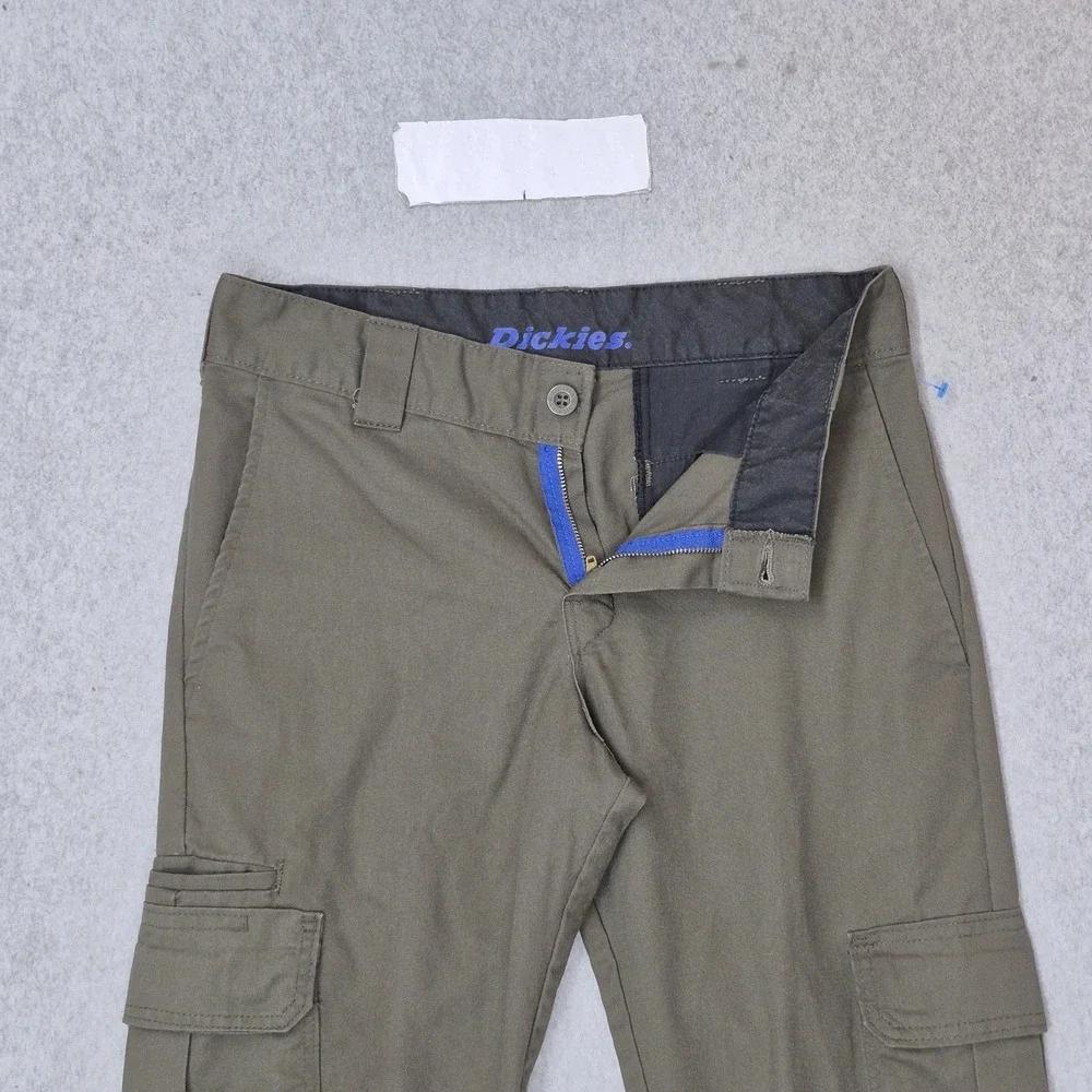 Dickies Men Pants 30X30 Olive Green Cargo Twill Dickies FLEX Work Pant Zipper